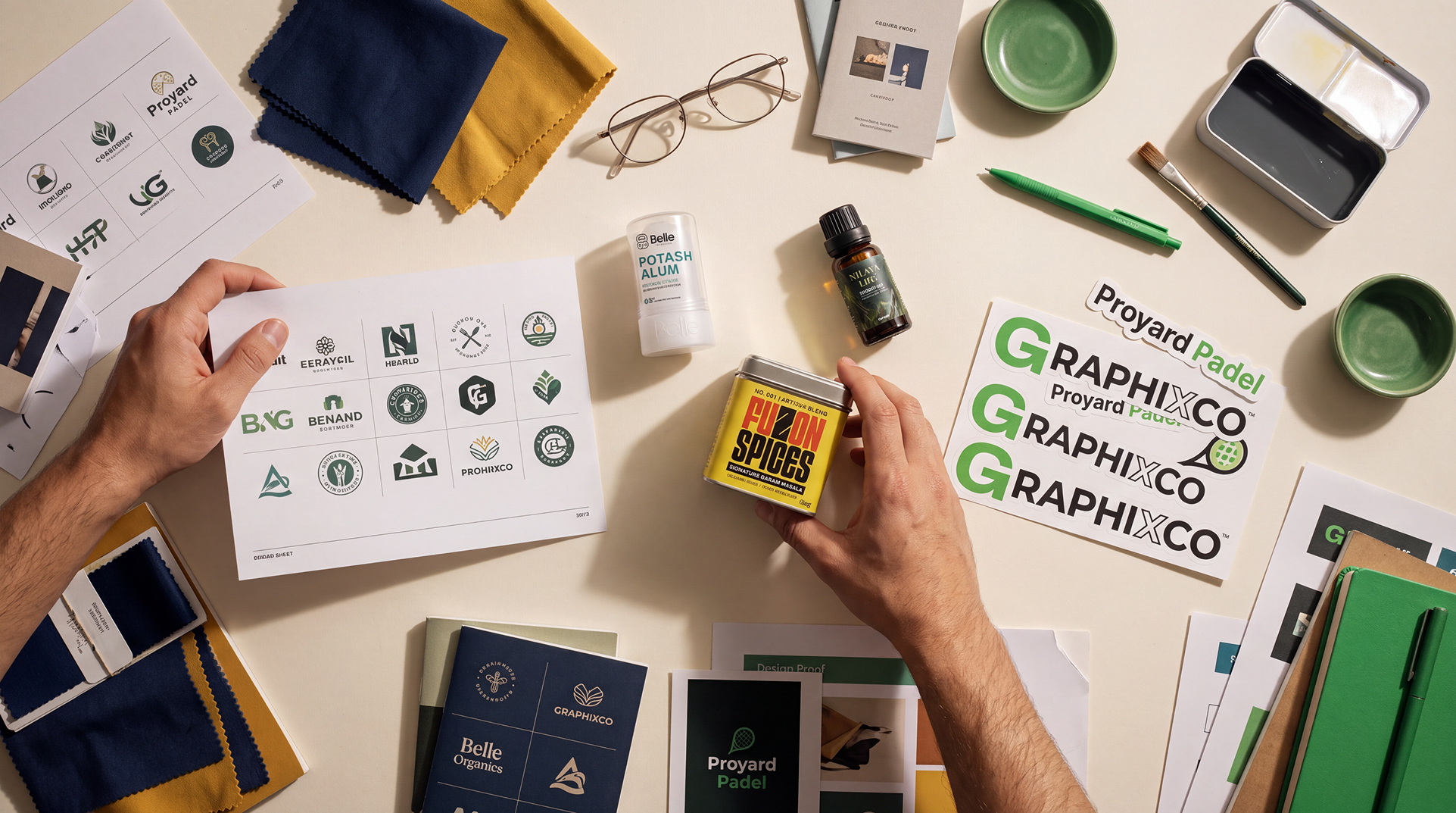 Graphixco studio flatlay